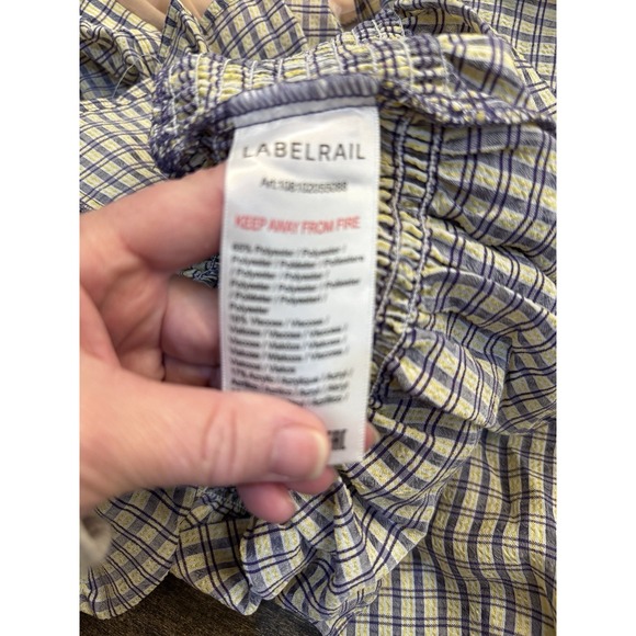 Labelrail‎ x Olivia & Alice milkmaid blouse with shirred waist in mini check 12 - Picture 7 of 8